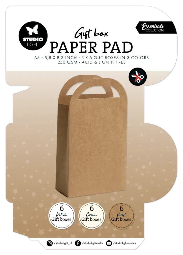 StudioLight Essentials Paper Pad Giftbag 18 Blatt 148x210mm