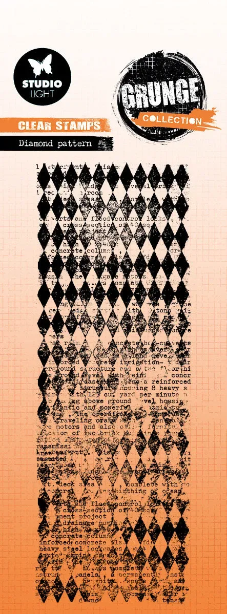 StudioLight Grunge Diamond Clear Stamp Rautenmuster