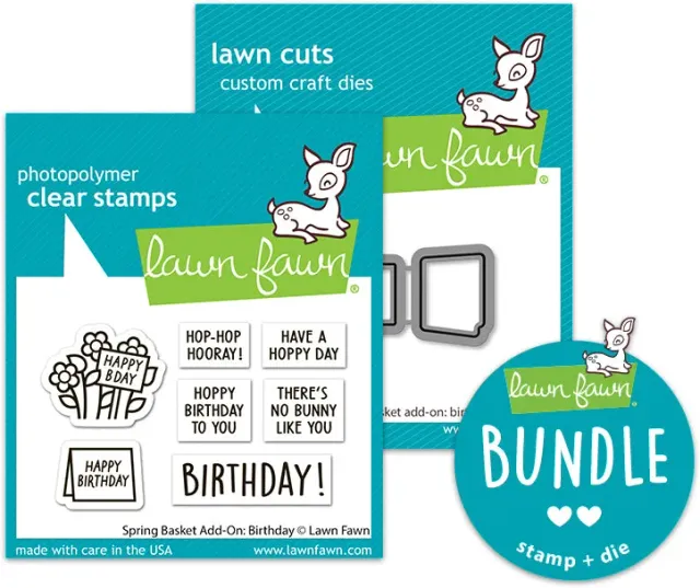 Lawn Fawn Spring Basket Birthday Bundle Stempel + Dies Hase