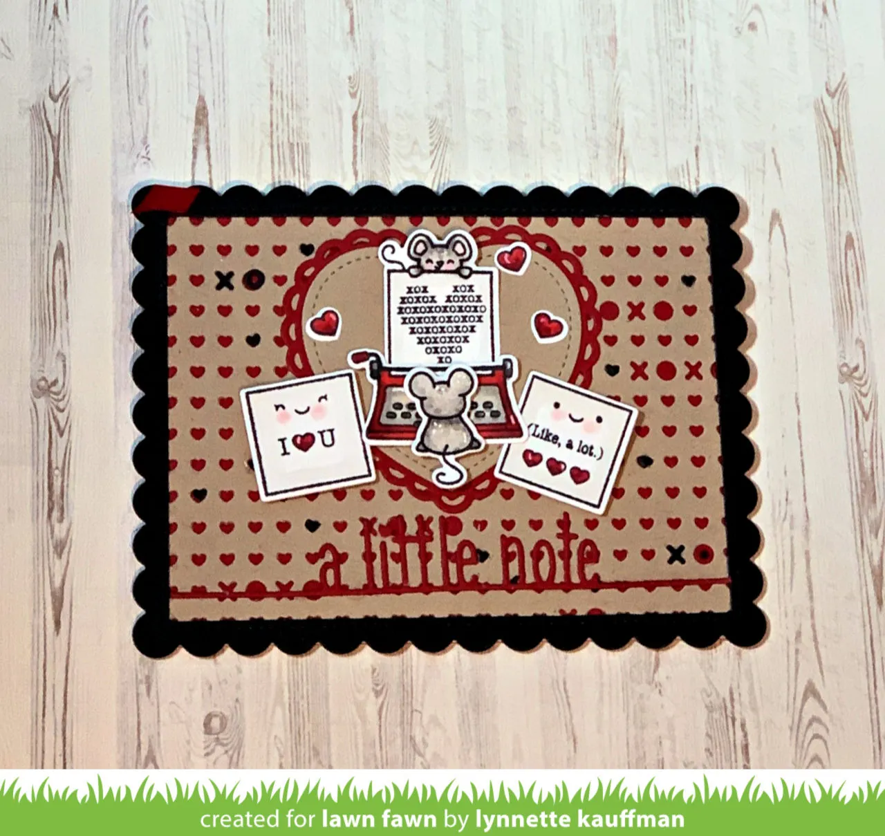 Lawn Fawn Lawn Cuts XOXO Backdrop Stanzschablone quer