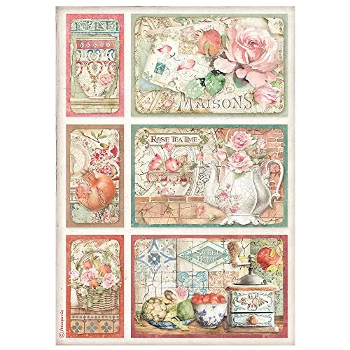 Stamperia Casa Granada Reispapier A4 Karten Cards