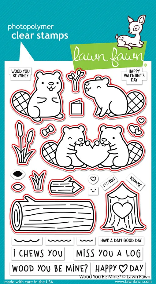 Lawn Fawn Wood You Be Mine LF3012 Stanzen Biber