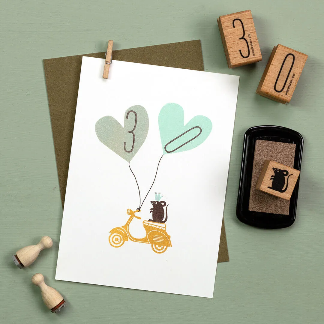 Perlenfischer Roller Stempel 27x42 mm Holz