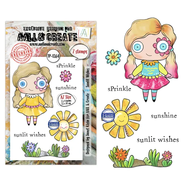 AALL and Create TP-1364 Sunlit Wishes Stempel A7 5-teilig