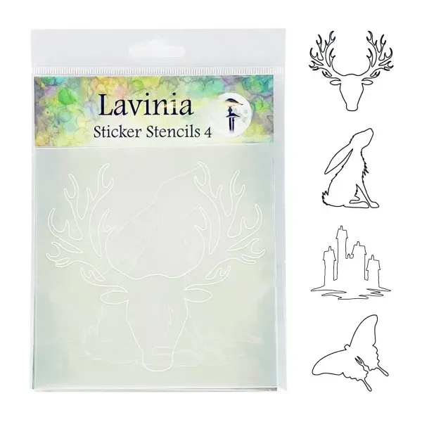 Lavinia-Stamps Sticker Stencils 4 Schablonen selbstklebend
