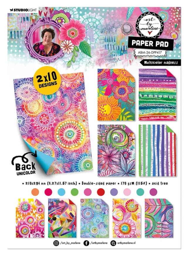 StudioLight Art by Marlene Multicolor Madness Papierblock 20 Blatt