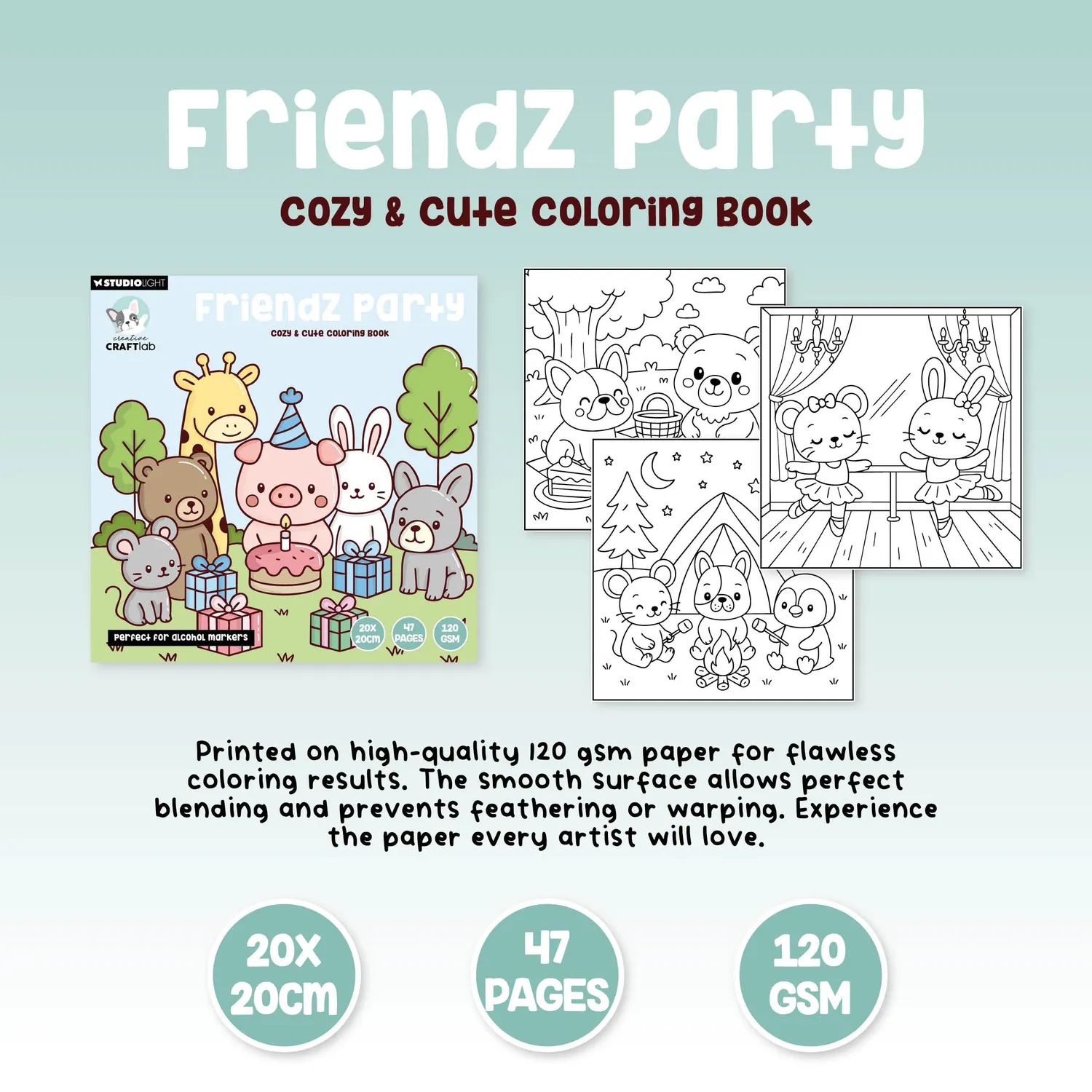 Creative Craftlab Friendz Cozy 06 Malbuch 48 Seiten