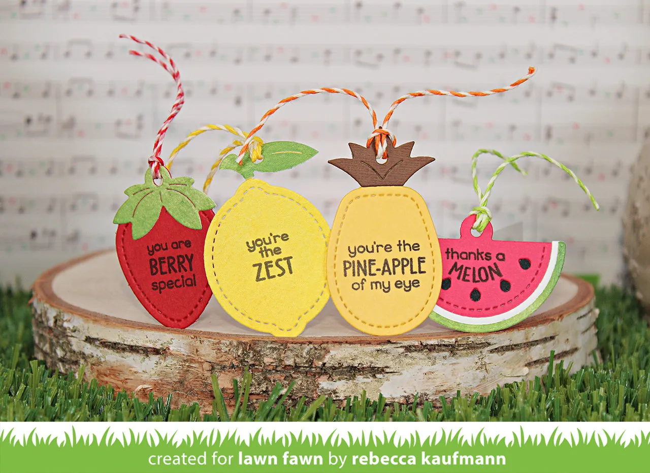 Lawn Fawn Fruit Tiny Tags Stanzschablone Obst Anhänger