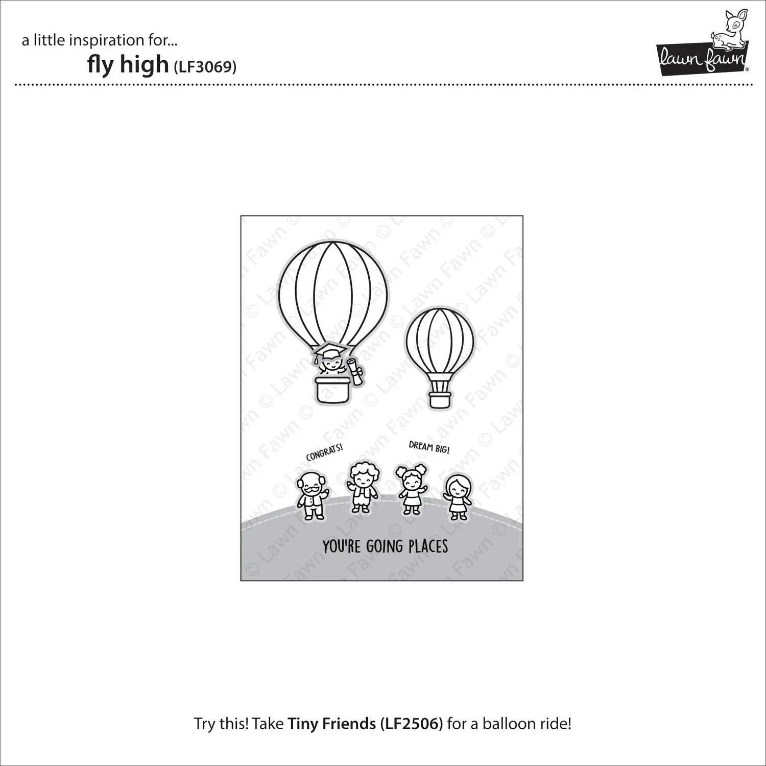 Lawn Fawn Fly High LF3069 Clear Stamps Geburtstag
