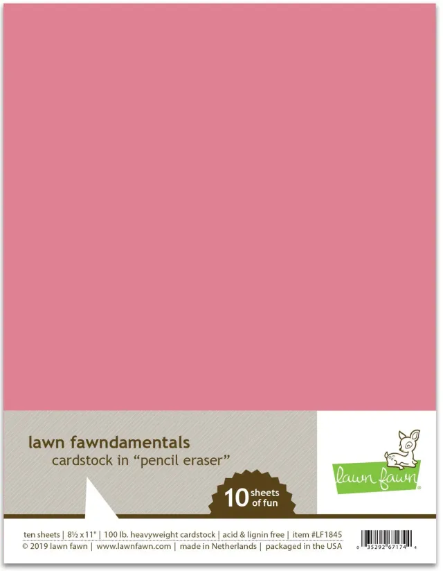 Lawn Fawn Pencil Eraser Cardstock Papier Rosa 10 Blatt LF1845