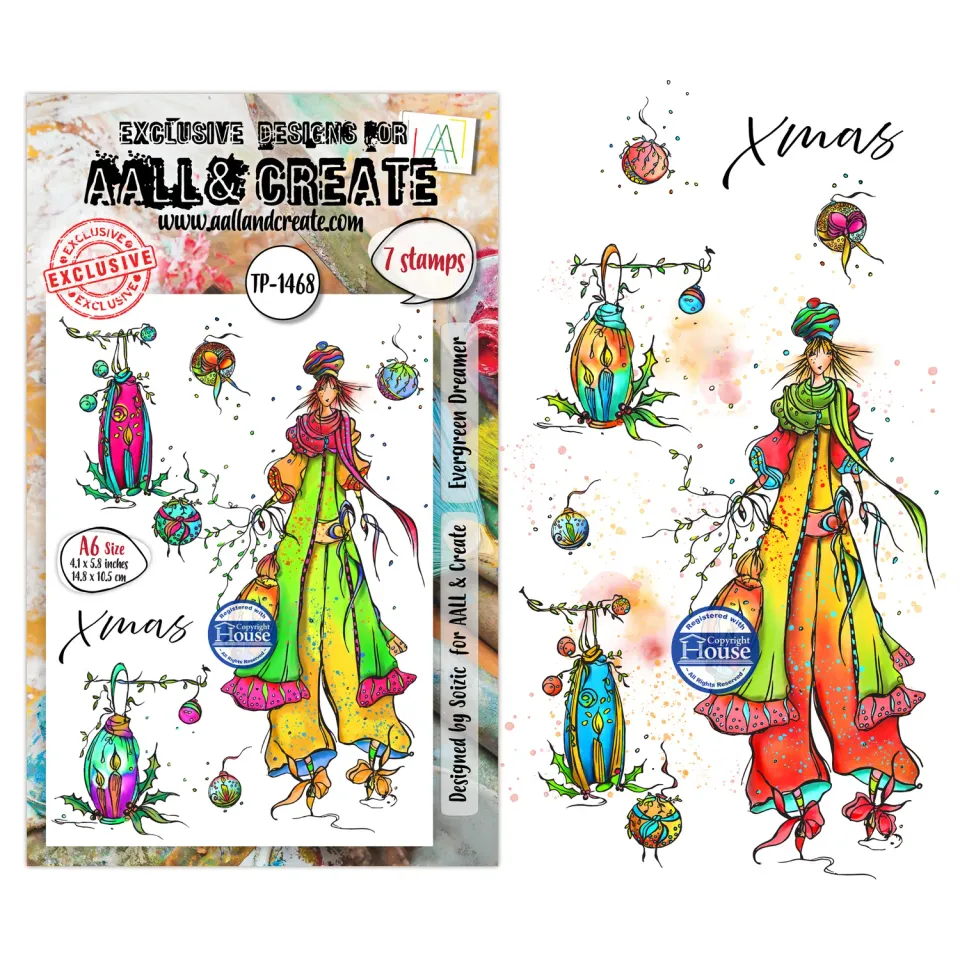 AALL and Create TP-1468 Evergreen Dreamer Stempelset A6 7-teilig