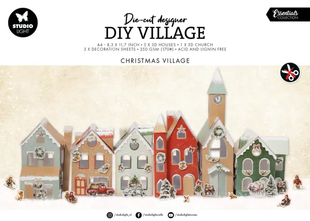 StudioLight Essentials Christmas Village Die-Cut Block 12 Blatt