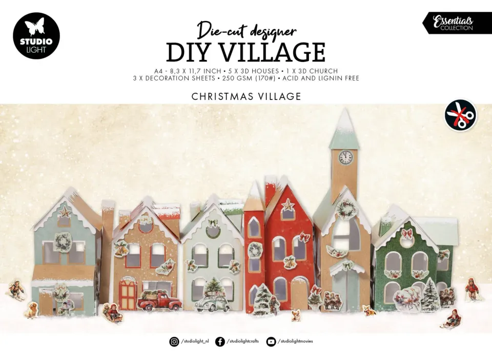 StudioLight Essentials Christmas Village Die-Cut Block 12 Blatt