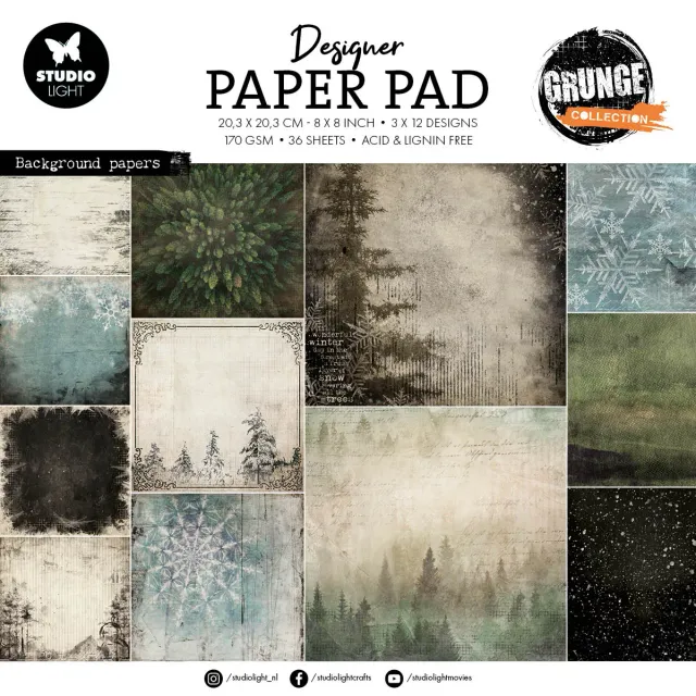 Studio Light Grunge Background Designer Paper Pad 203mm