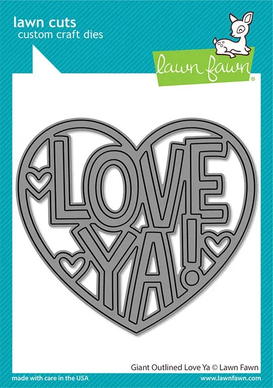 Lawn Fawn Giant Outlined Love Ya Stanzschablone Herz