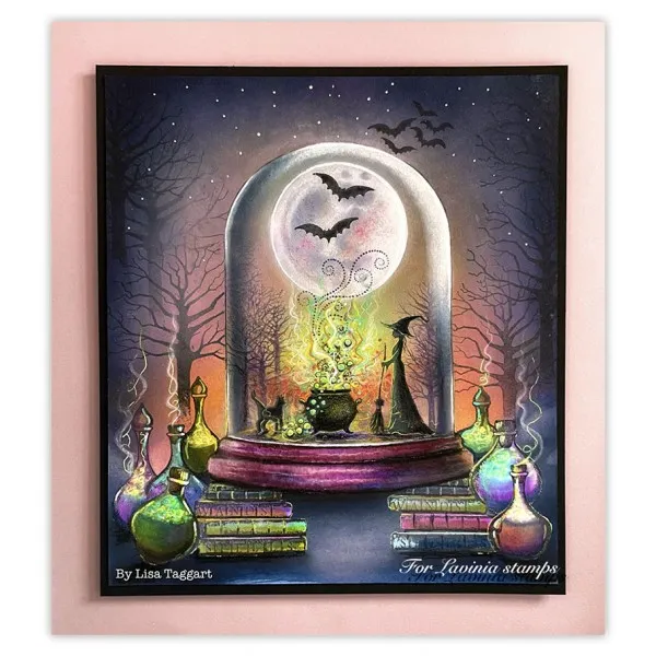 Lavinia Stamps Bubbling Cauldron Stempel Halloween