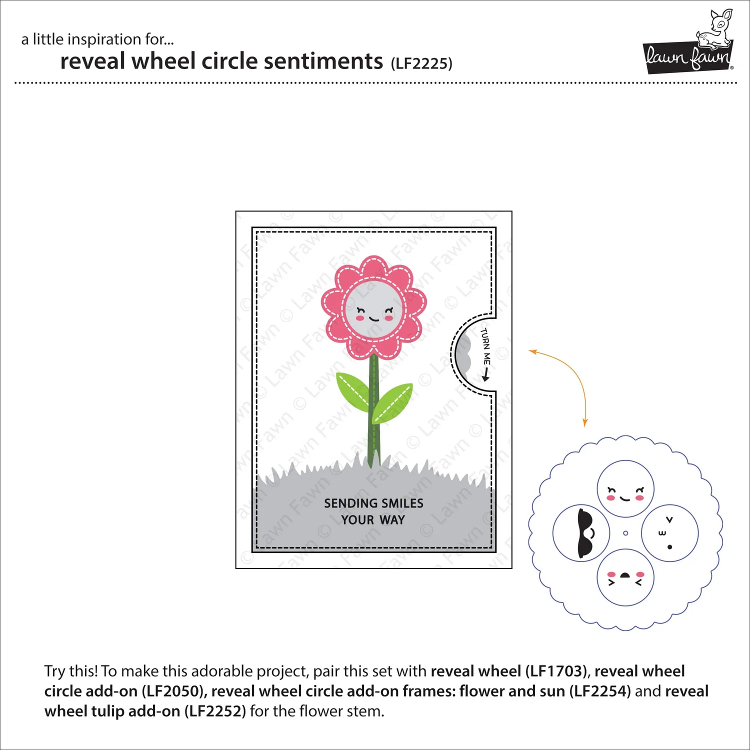 Lawn Fawn Reveal Wheel Circle Sentiments Stempelset LF2225