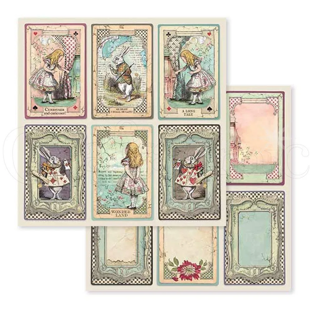 Stamperia Alice SBBL52 Scrapbookpapier 30,5x30,5cm 10 Blatt