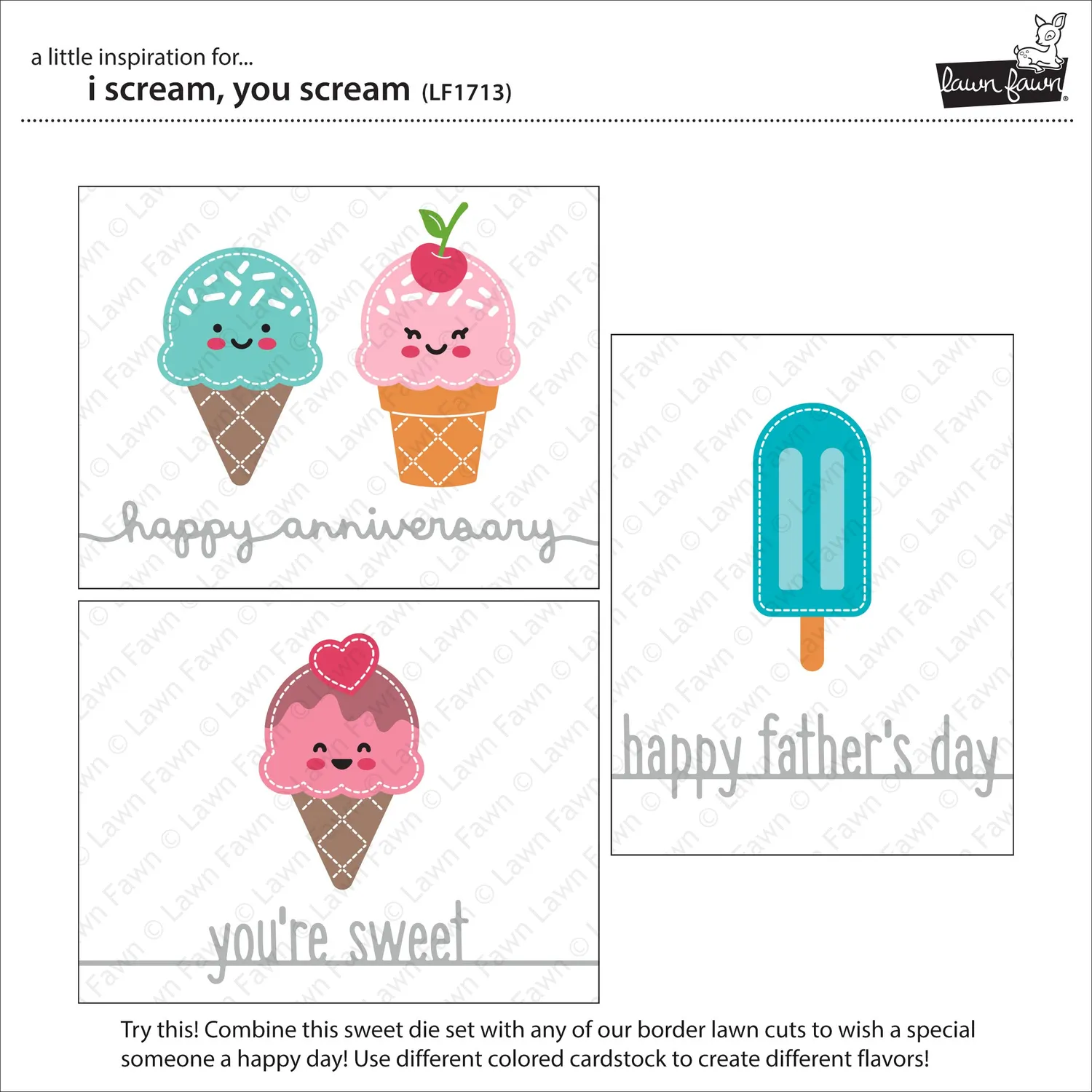 Lawn Fawn Lawn Cuts I Scream You Scream Stanzschablonen Eis