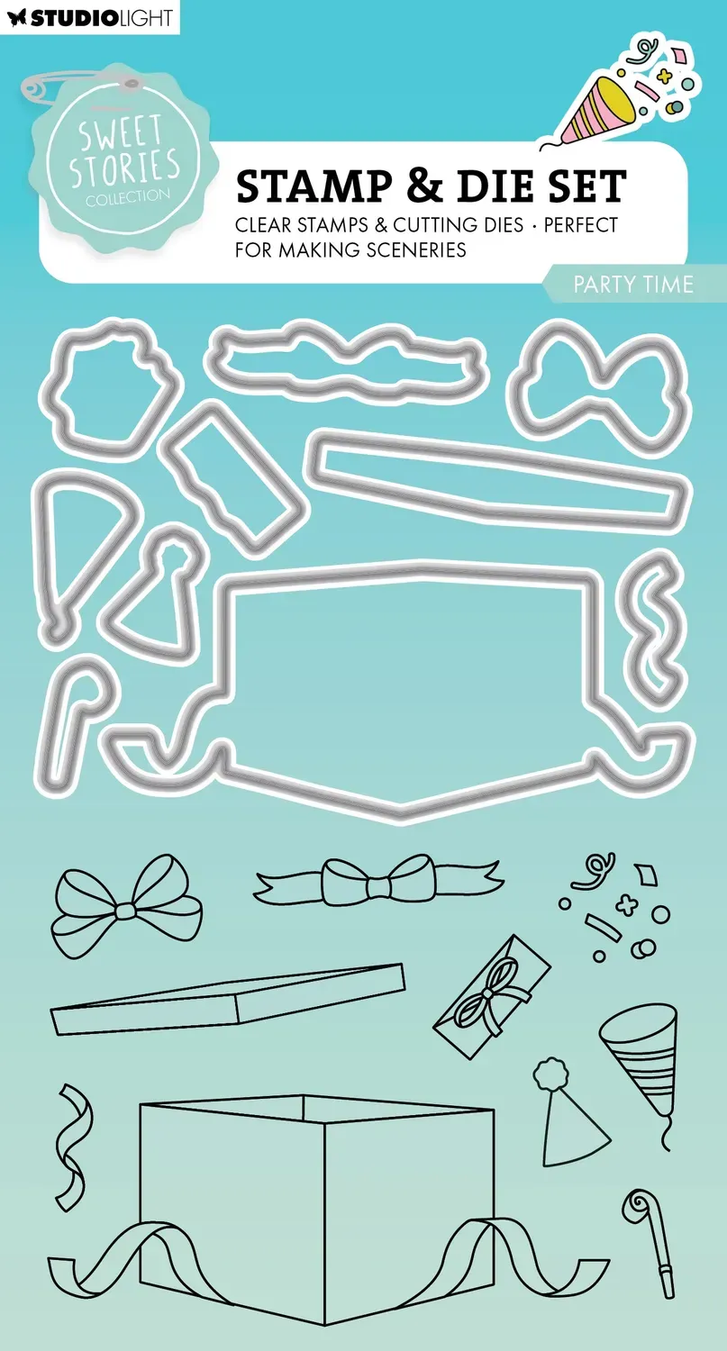 StudioLight Sweet Stories Party time Stempel mit Stanzschablone