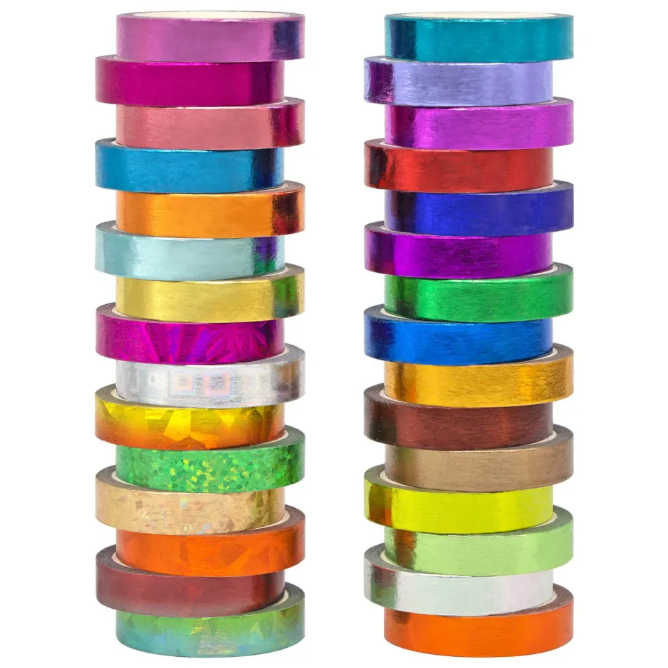 Ieebee Metallic Gold Washitape 30 Rollen Folie Uni