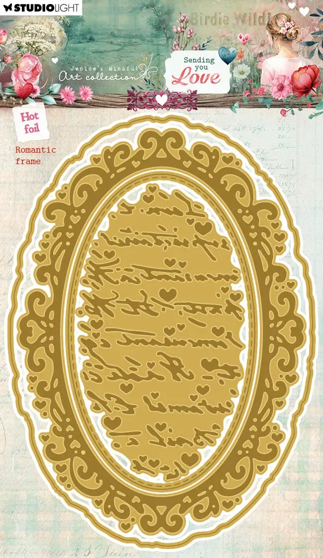 Jenine's Mindful Art Sending You Love Romantic frame Folienplatte
