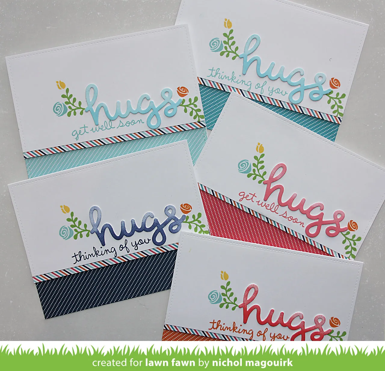Lawn Fawn Scripty Hugs Stanzschablone Schriftzug
