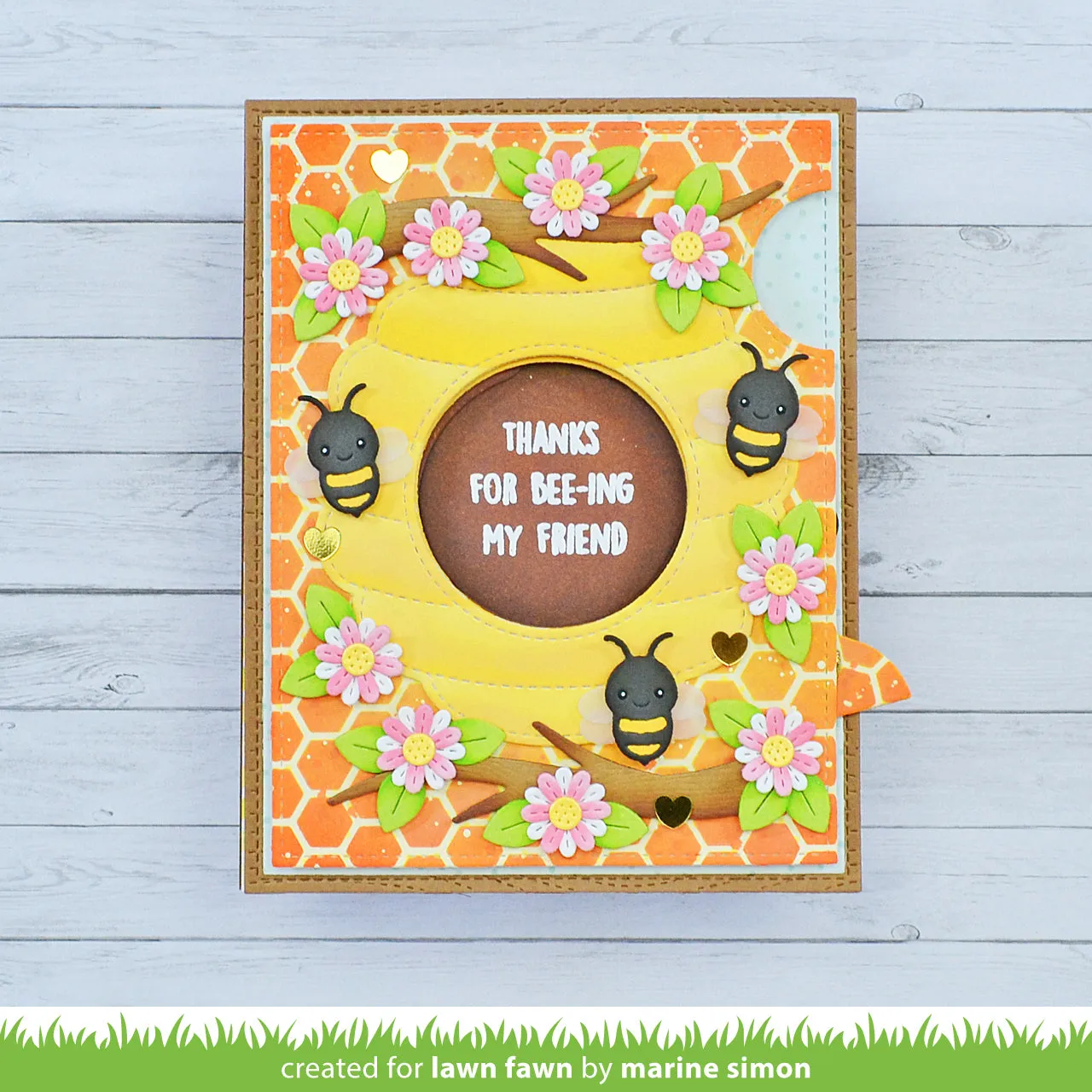 Lawn Fawn Magic Iris Beehive Add-On Stanzschablonen Biene