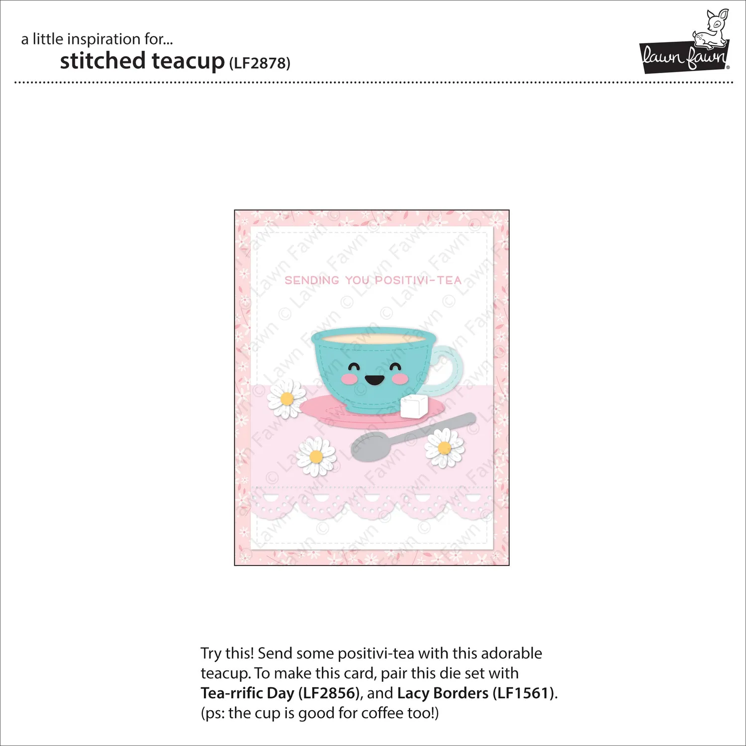 Lawn Fawn Lawn Cuts Stitched Teacup Stanze Teetasse