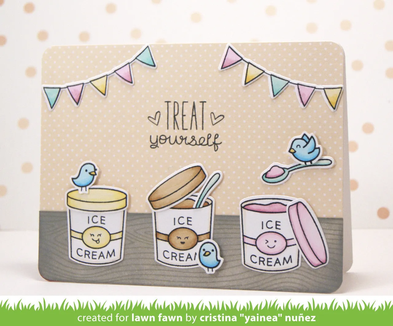 Lawn Fawn Treat Yourself Stempelset 8tlg Eisbecher