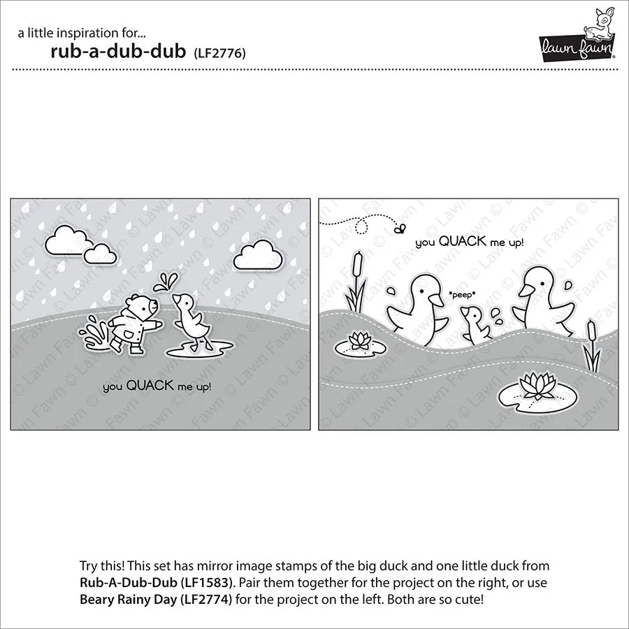 Lawn Fawn Rub-a-Dub-Dub Flip-Flop Clear Stamps Ente