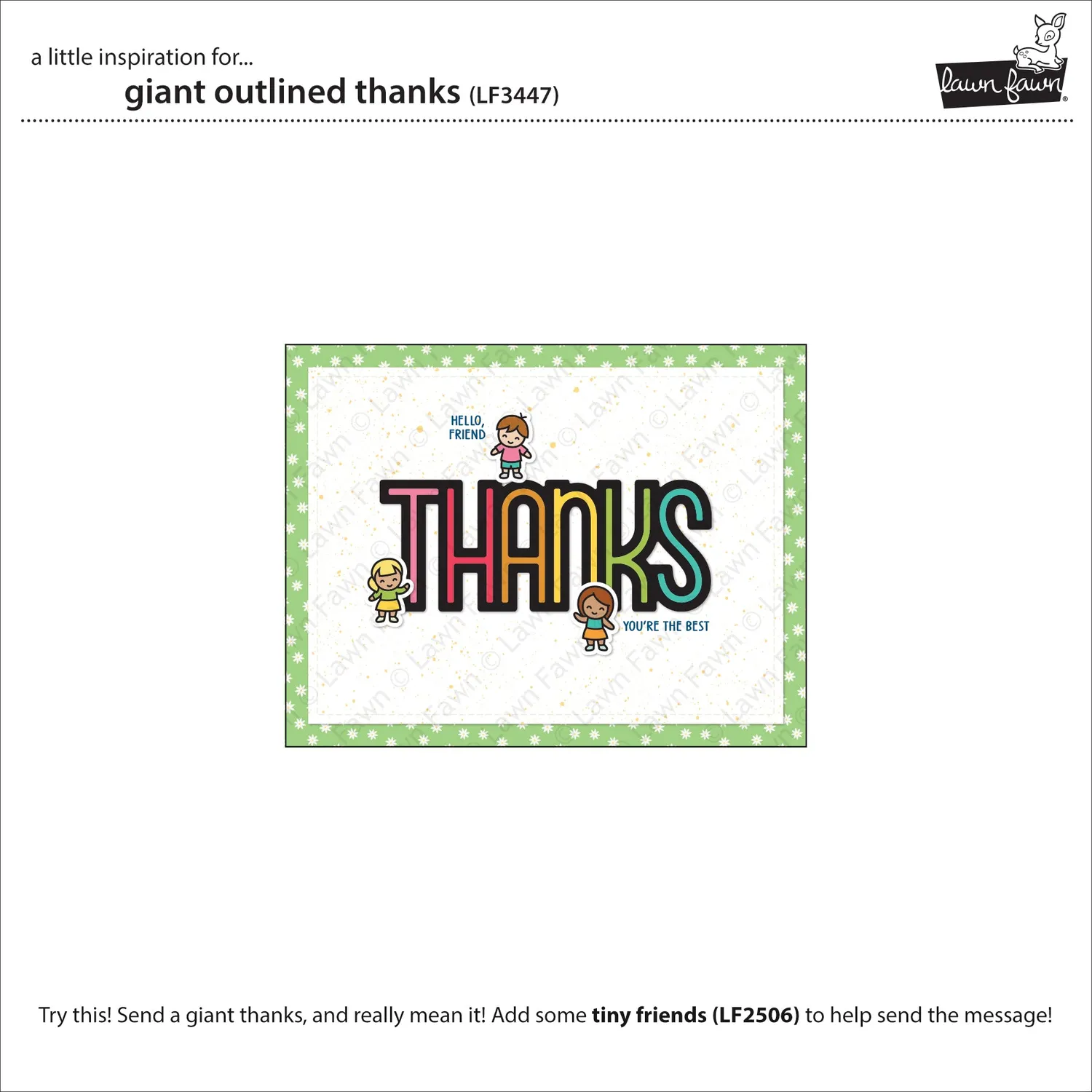 Lawn Fawn Lawn Cuts Giant Outlined Thanks Stanze Danke