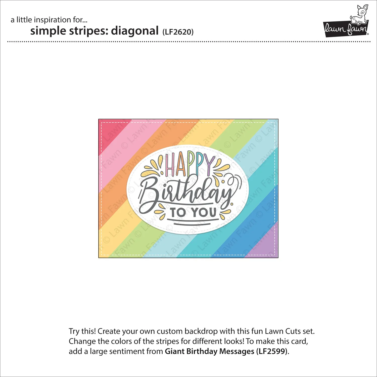 Lawn Fawn Simple Stripes Diagonal Stanzschablone Hintergrund