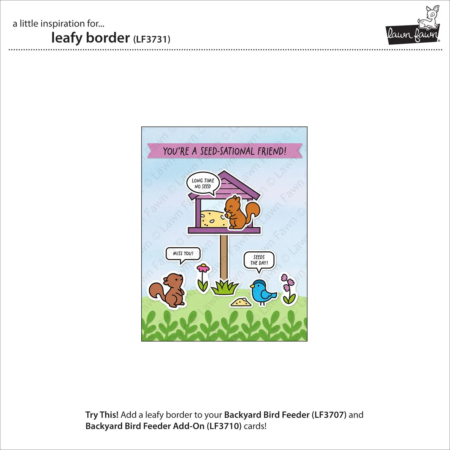 Lawn Fawn Leafy Border Stanzschablone Blätterbordüre