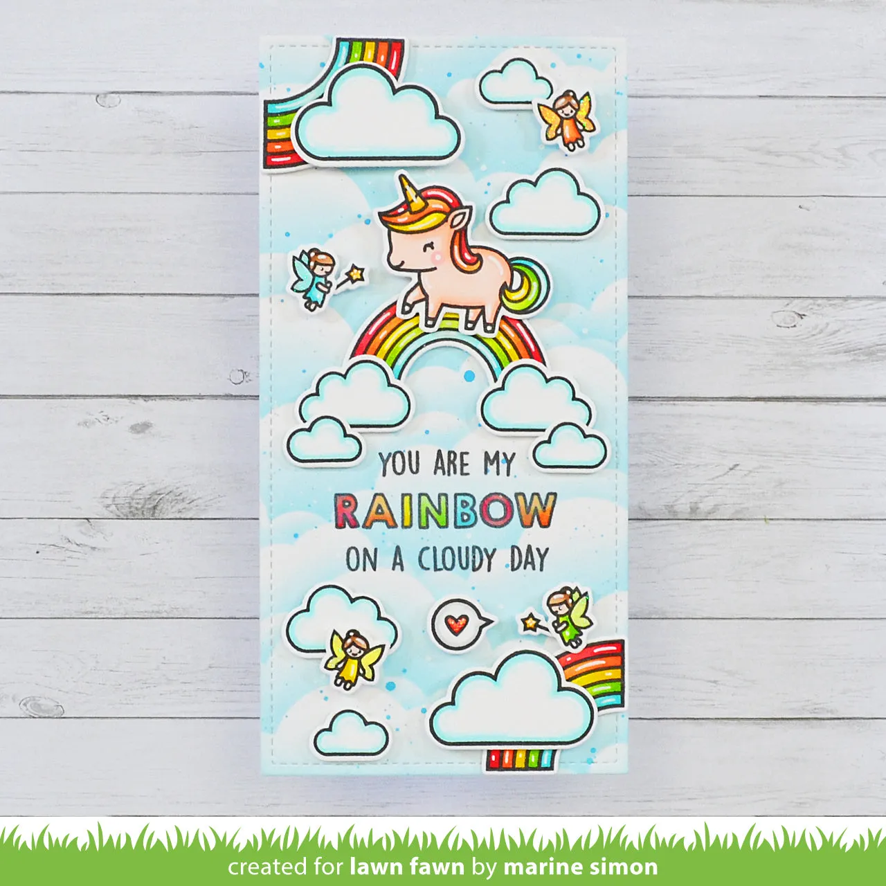 Lawn Fawn My Rainbow Clear Stamps Regenbogen Einhorn