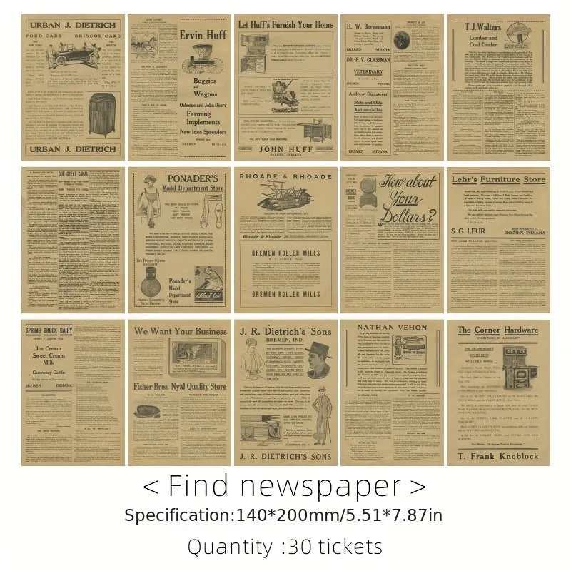 Ieebee Retro Poster Materialpapier Set 30 Teile Daily List