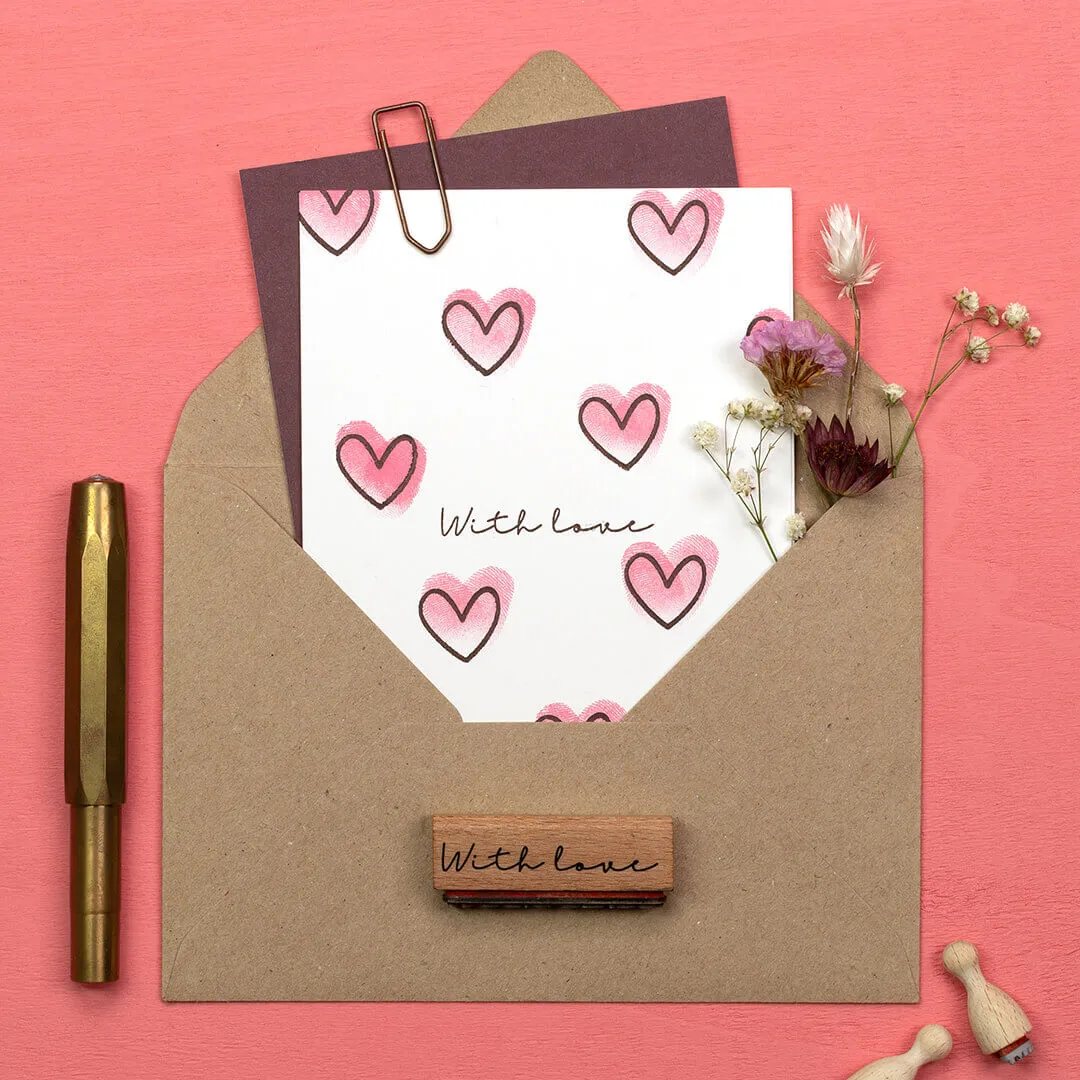 Perlenfischer With Love Stempel 6x45 mm Holz