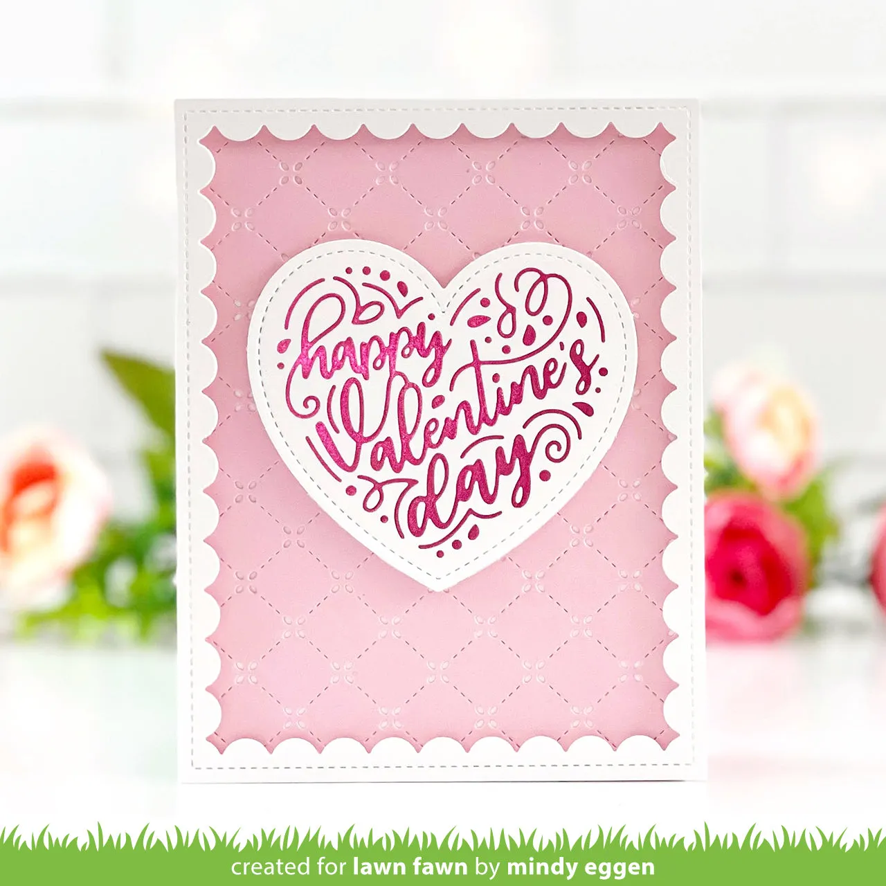 Lawn Fawn Stitched Happy Heart Stanzschablone Herz genäht