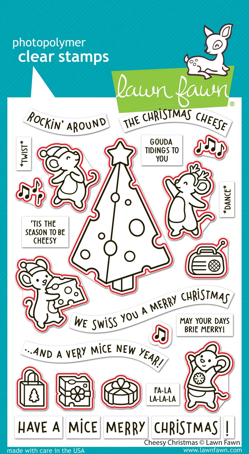 Lawn Fawn Cheesy Christmas Lawn Cuts Stanzen Mäuse