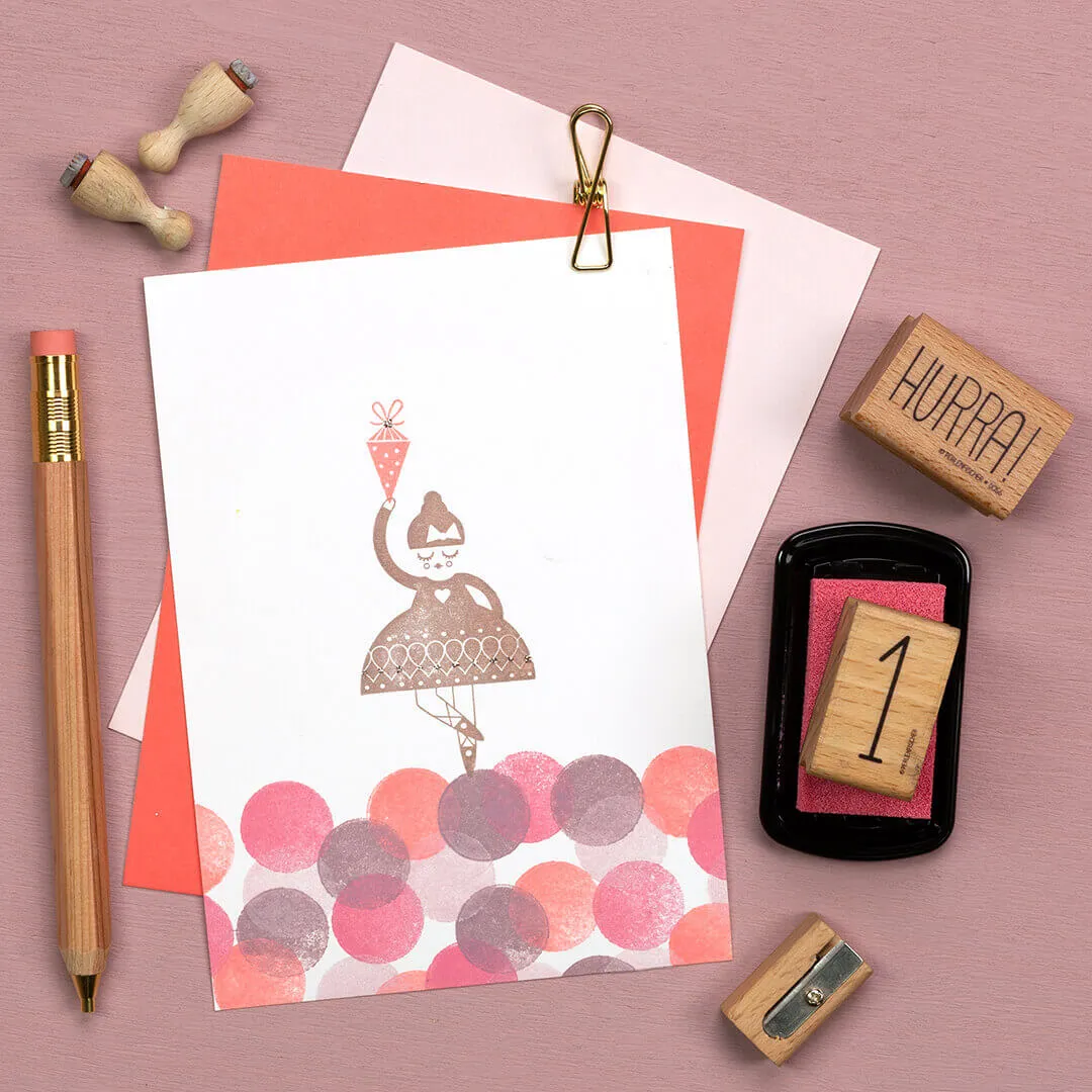Perlenfischer Ballerina Stempel 58 x 37 mm lackiert