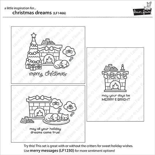 Lawn Fawn Christmas Dreams Stempelset Weihnachten