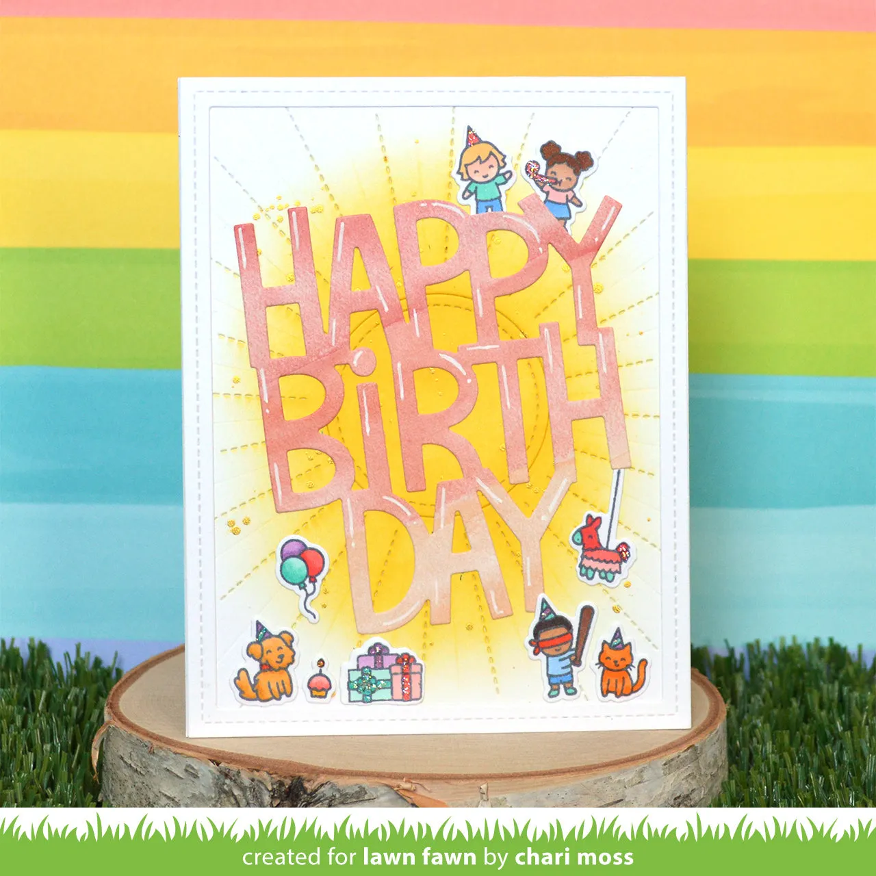 Lawn Fawn Tiny Birthday Friends Stempelset Geburtstag