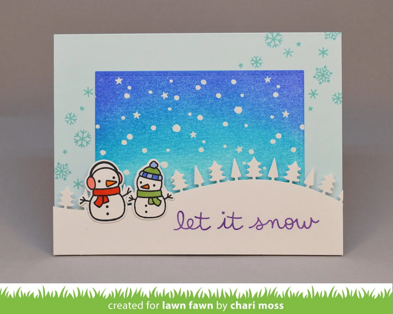 Lawn Fawn Snowy Backdrops LF980 Clear Stempel Winter