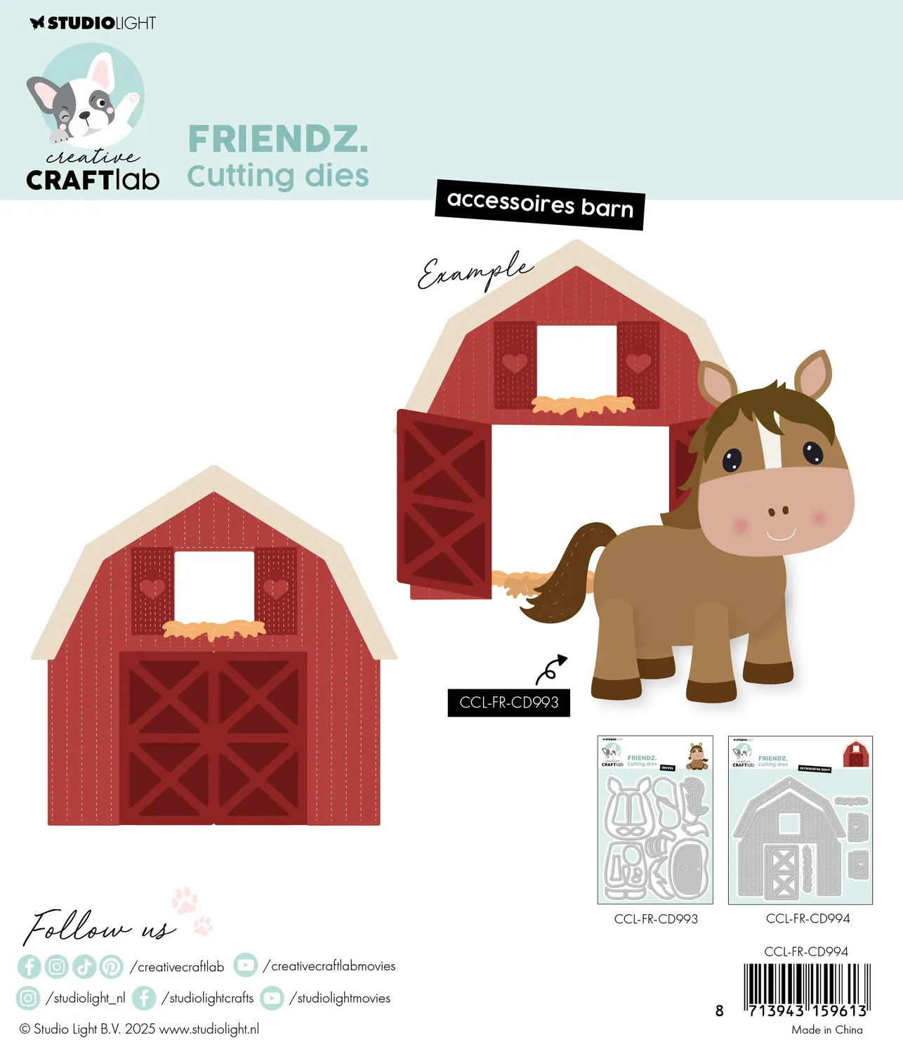 StudioLight Creative Craftlab Friendz Accessoires barn Stanzschablone