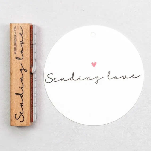 Perlenfischer Sending love Stempel 71,3x9,2 mm