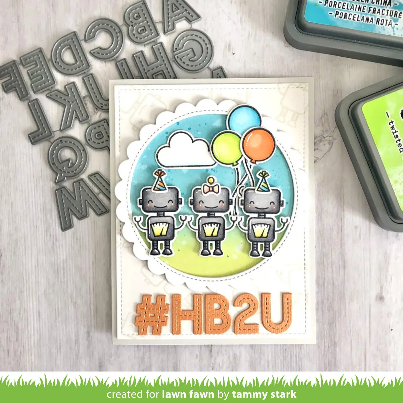 Lawn Fawn Charge Me Up Stempel Mini Roboter Herz