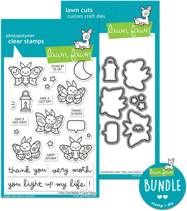 Lawn Fawn I Like Cute Moths Bundle Stempel + Stanzen