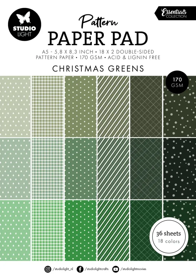 StudioLight Essentials Christmas Greens Motivpapier A5 36 Blatt