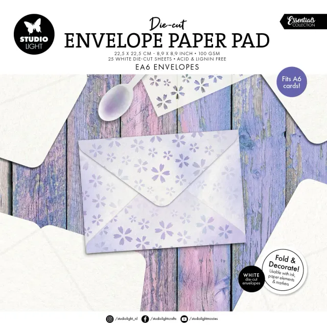 Studio Light Essentials EA6 Die-Cut Papierblock A6 Umschläge
