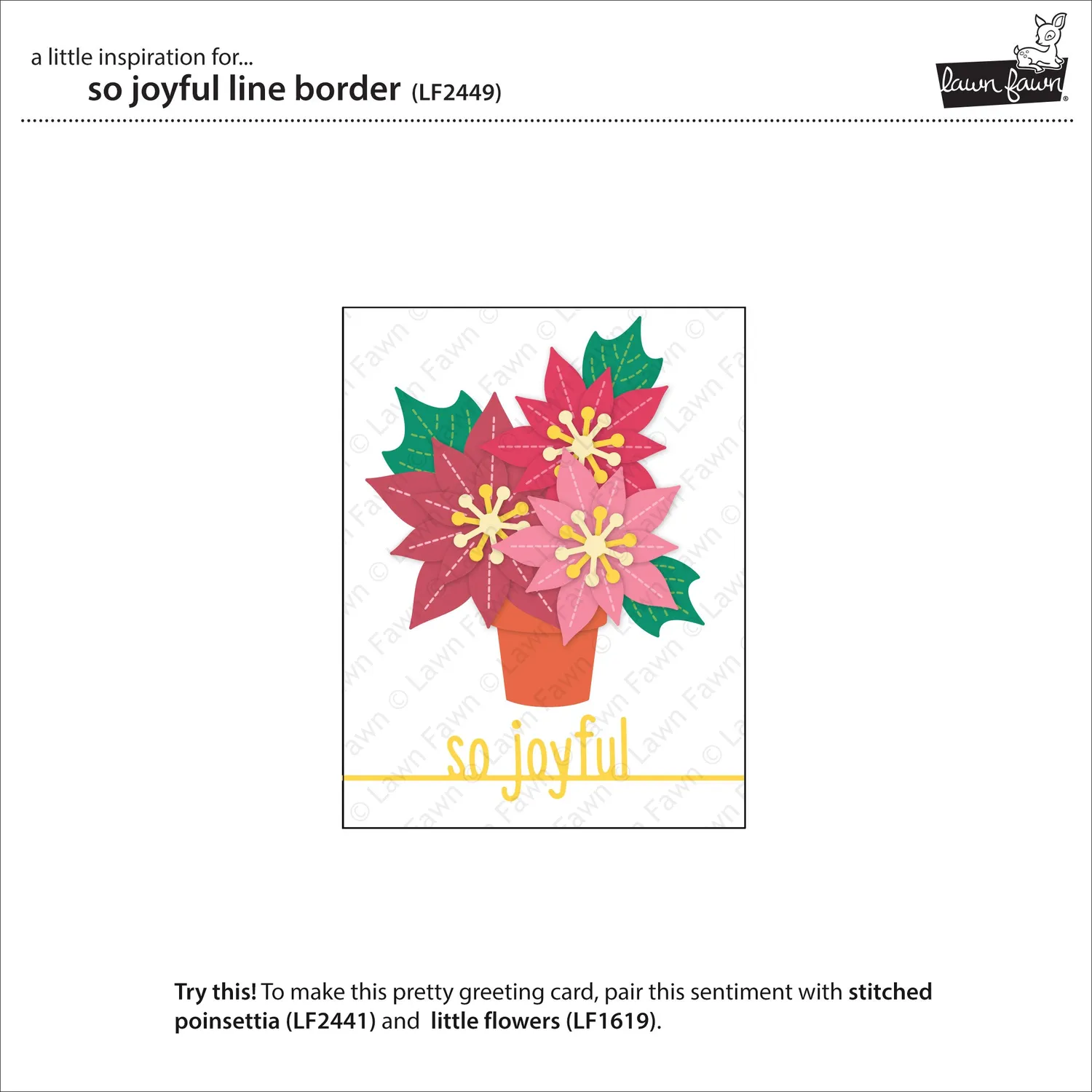 Lawn Fawn So Joyful Line Border Stanzschablone Weihnachten